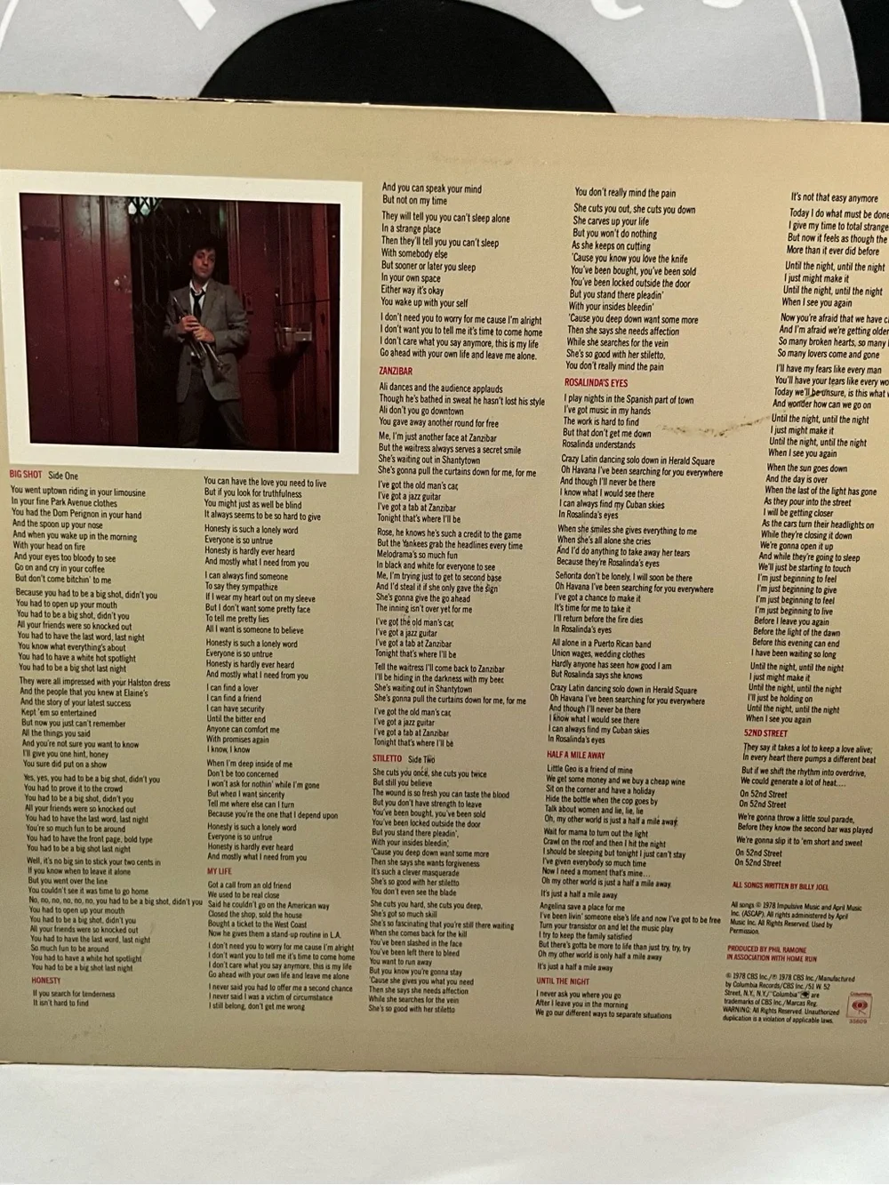 Billy Joel Record Lot - Glass Houses, 52nd Street & Turnstiles LPs - Picture 6 of 9